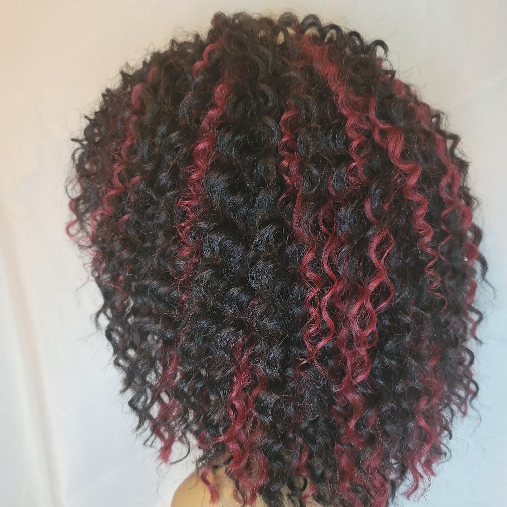 NEW Hand-made Brazilian TwistCrochet Wig #1b/burg - Picture 4 of 7